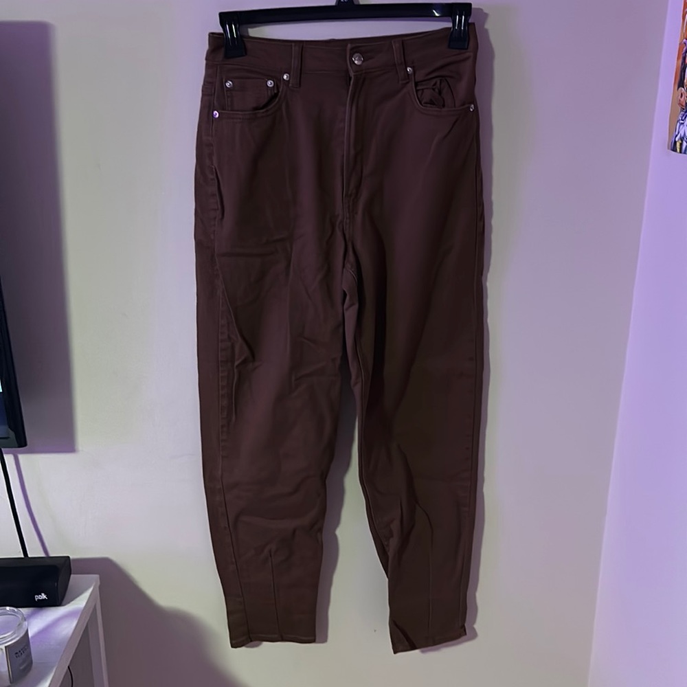 Brown Slim Baggy Pants